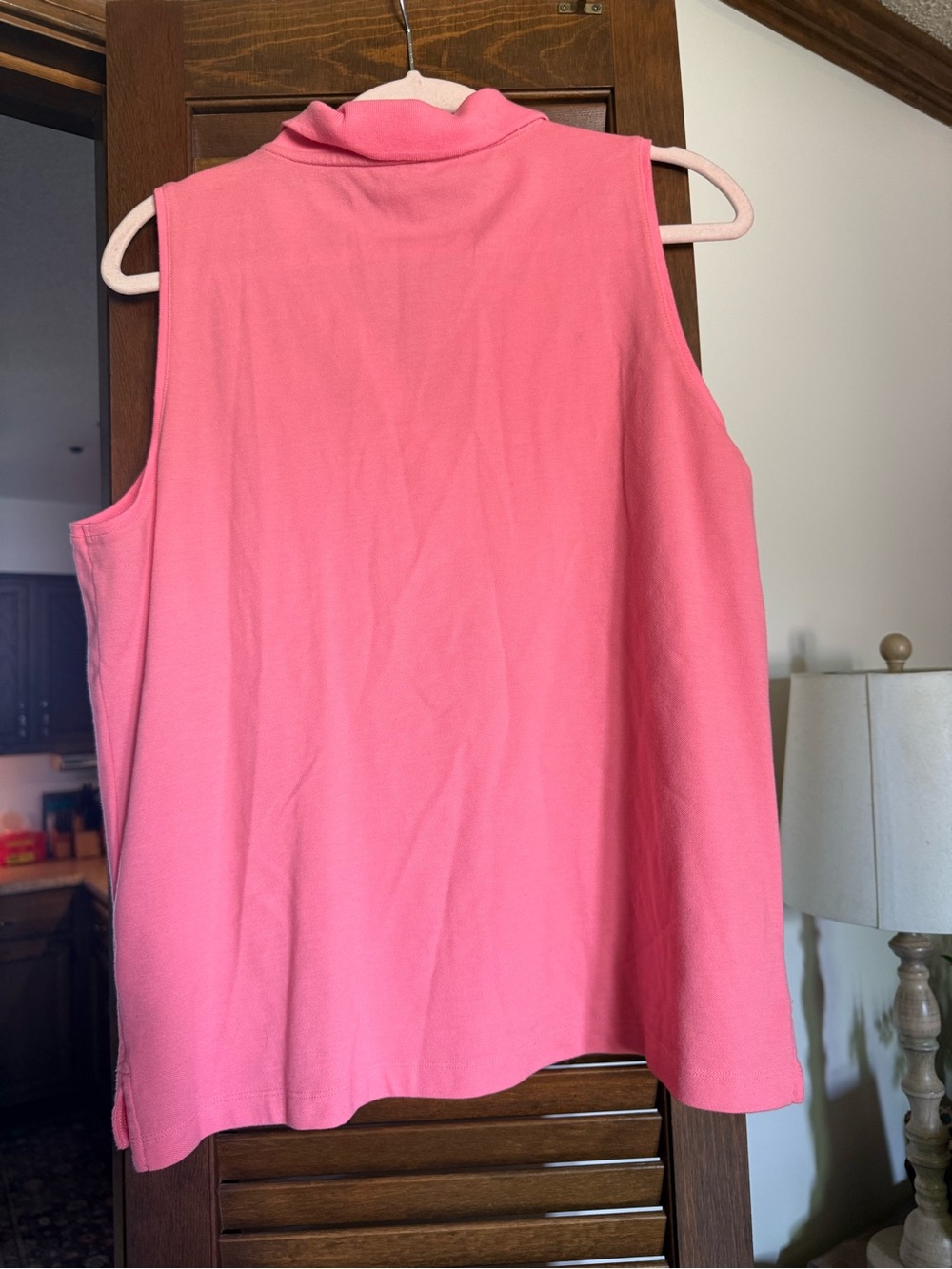 J. Crew Factory sleeveless polo pink large EUC - Picture 5 of 5